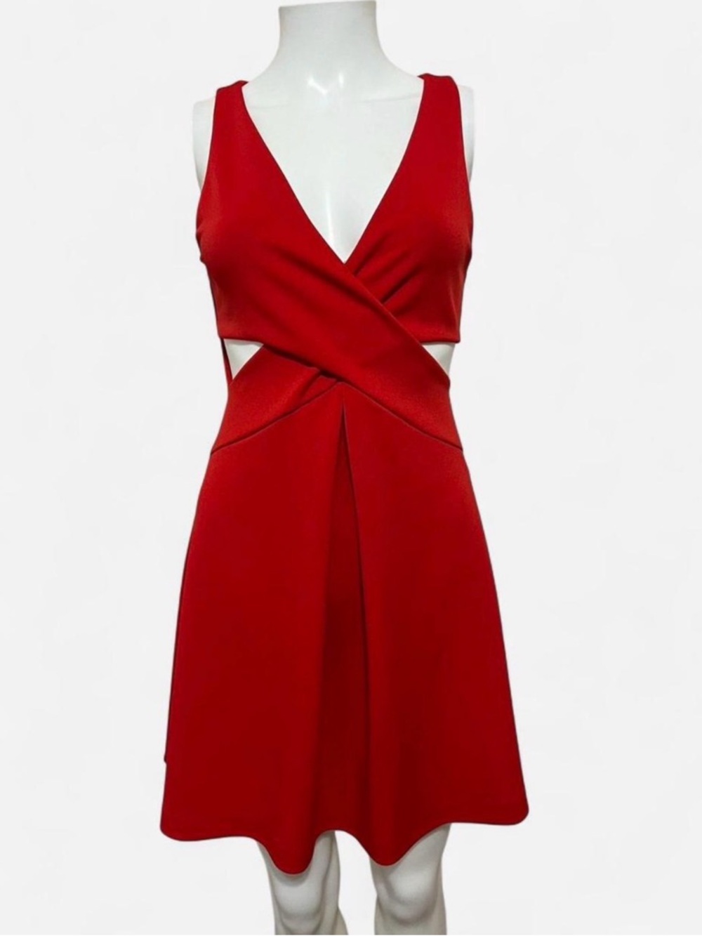 Express flare red dress